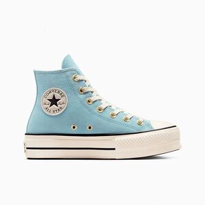 Converse Women's Blue Suede Platform High-Top Sneakers